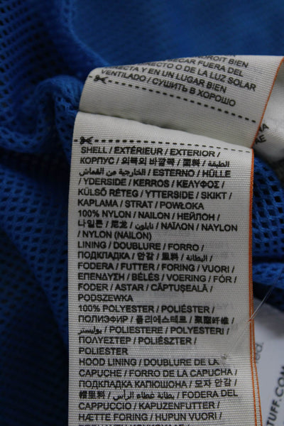 Super Dry Mens Windbreaker Jacket Black Nylon Drawstring High Neck Size L