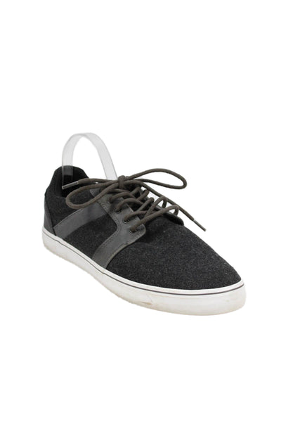 Frame Mens Lace Up Low Top Walking Sneakers Black Size 10.5