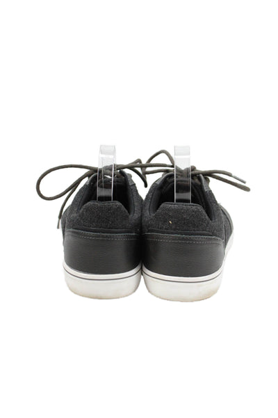 Frame Mens Lace Up Low Top Walking Sneakers Black Size 10.5
