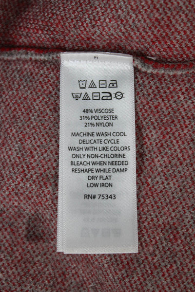 Tahari Womens Pullover Sweater Gray Plaid Round Neck 3/4 Sleeve Size 2X