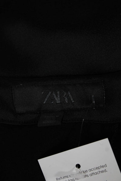 Zara Womens Harem Pants Black Polyester Hook & Eye Size M