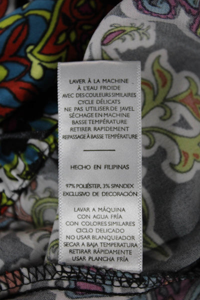 Natori Women Cropped Paisley Drawstring Pants Black Polyester Spandex Size XL