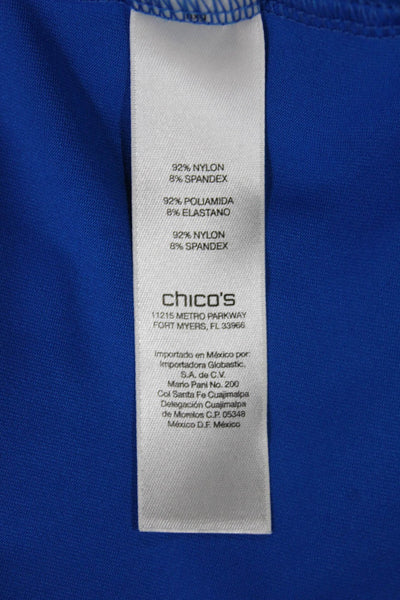 Chicos Womens Blue Basic Sleeveless Tank Size 1