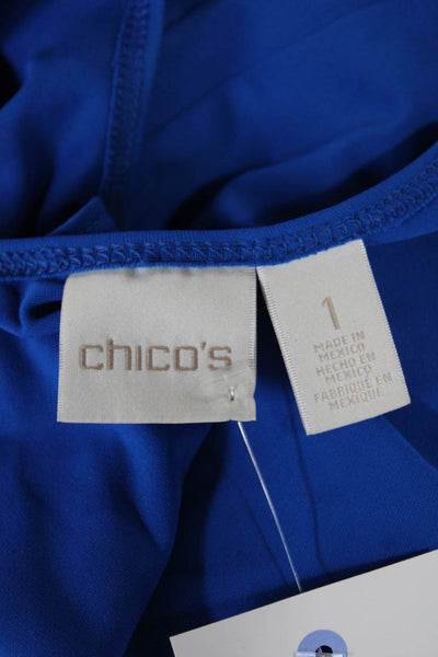 Chicos Womens Blue Basic Sleeveless Tank Size 1