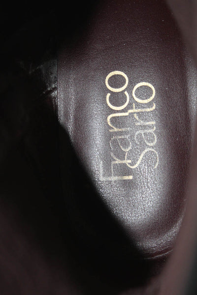 Franco Sarto Womens Side Zip Block Heel Round Toe Booties Black Leather Size 8