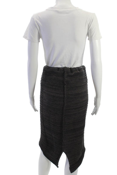 Skifo Womens Black Cotton Blend Striped Straight Pencil Skirt Knee Size S