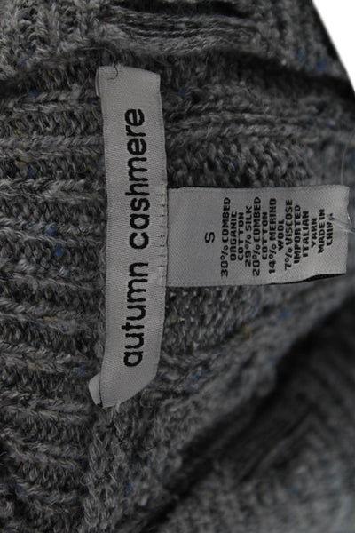 Autumn Cashmere Women Gray V Neck Pullover Sweater Long Sleeve Size S