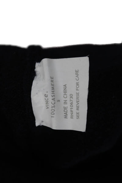 Vince Womens 100% Cashmere V Neck Pullover Sweater Dark Blue Size S