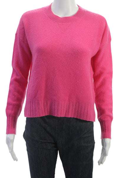 Minnie Rose Unisex Cashmere Pullover Sweater Pink Crew Neck Long Sleeve Size XS