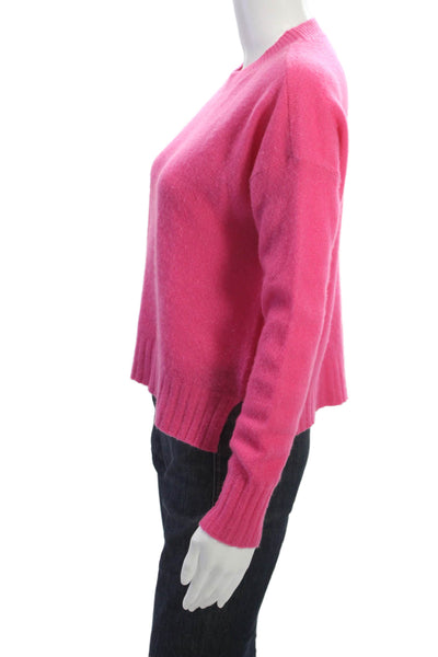 Minnie Rose Unisex Cashmere Pullover Sweater Pink Crew Neck Long Sleeve Size XS