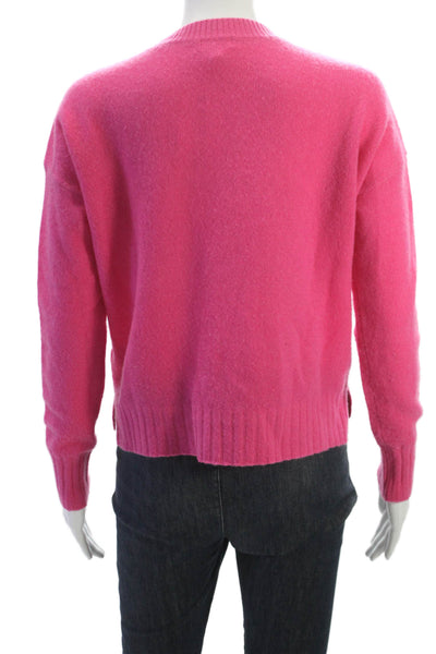 Minnie Rose Unisex Cashmere Pullover Sweater Pink Crew Neck Long Sleeve Size XS