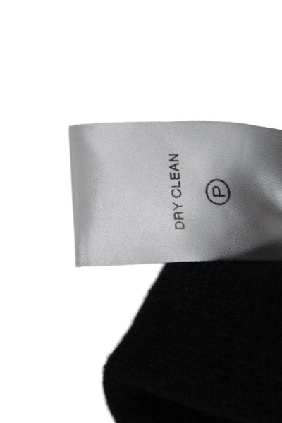 Raffi Women Black Cotton Cashmere Collared Blazer Long Sleeve Size M