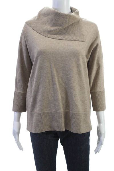 Joseph Ribkoff Women Pullover Beige Mock Neck 3/4 Sleeve Size M