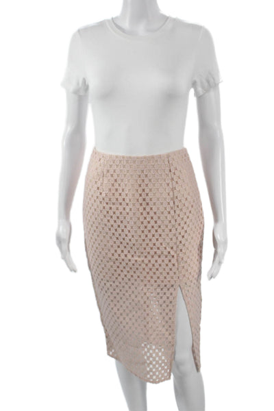Intermix Womens Beige Geometric Straight Pencil Skirt Size PP