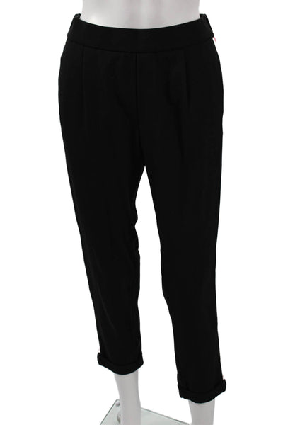 Zara Womens Ankle Cropped Black Striped Polyester Blend Pants Size XS