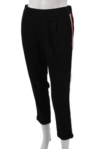 Zara Womens Ankle Cropped Black Striped Polyester Blend Pants Size XS