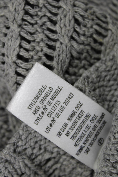 Theory Womens Silk Striped Pullover Sweater Gray Long Sleeve Round Neck Size S