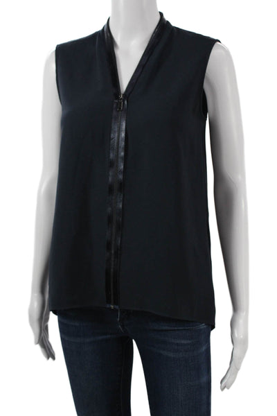 Elie Tahari Womens Sleeveless V-Neck Black Basic Tank Petite Size XS