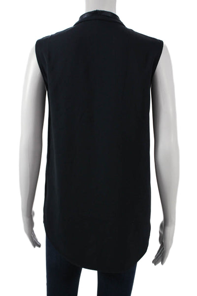 Elie Tahari Womens Sleeveless V-Neck Black Basic Tank Petite Size XS