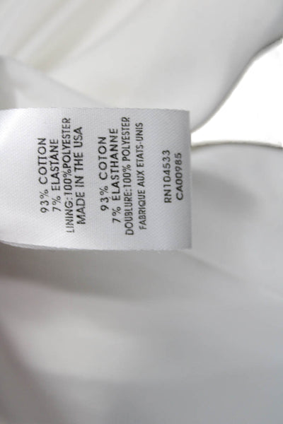 Nanette Lepore Women Collared Solid White Button Blazer Long Sleeve Size 2