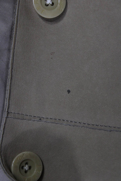 Jekel Womens Beige Military Jacket Collared Button Wool Long Sleeve Size M