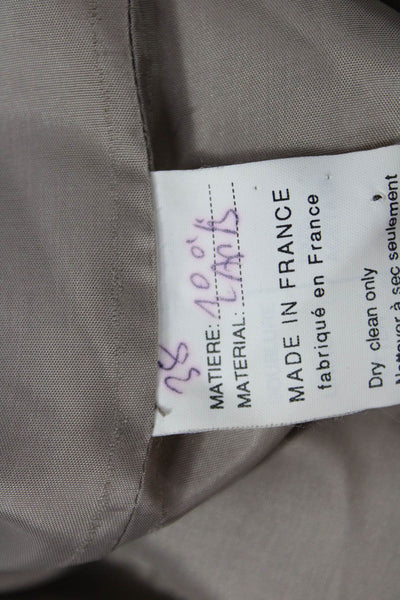 Jekel Womens Beige Military Jacket Collared Button Wool Long Sleeve Size M