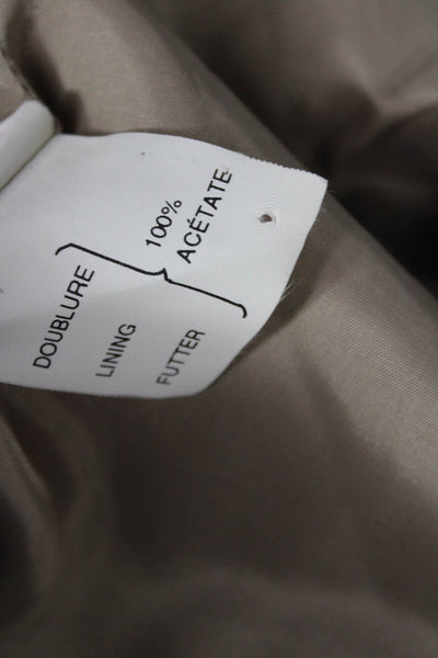 Jekel Womens Beige Military Jacket Collared Button Wool Long Sleeve Size M