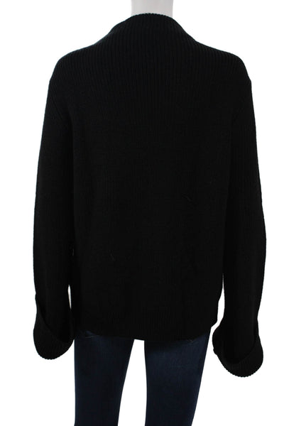 Ella Moss Womens Pullover Sweater Black Mock Neck Long Sleeve Size L