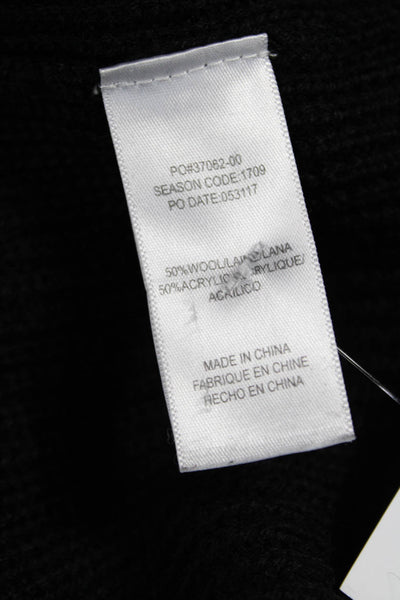 Ella Moss Womens Pullover Sweater Black Mock Neck Long Sleeve Size L