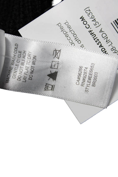 Ella Moss Womens Pullover Sweater Black Mock Neck Long Sleeve Size L