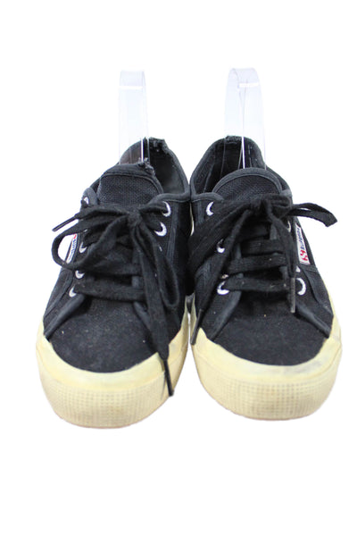 Superga Womens Casual Lace Up Low Top Sneakers Black Size EUR 37