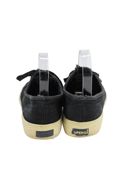 Superga Womens Casual Lace Up Low Top Sneakers Black Size EUR 37