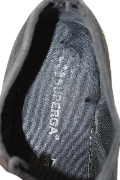 Superga Womens Casual Lace Up Low Top Sneakers Black Size EUR 37