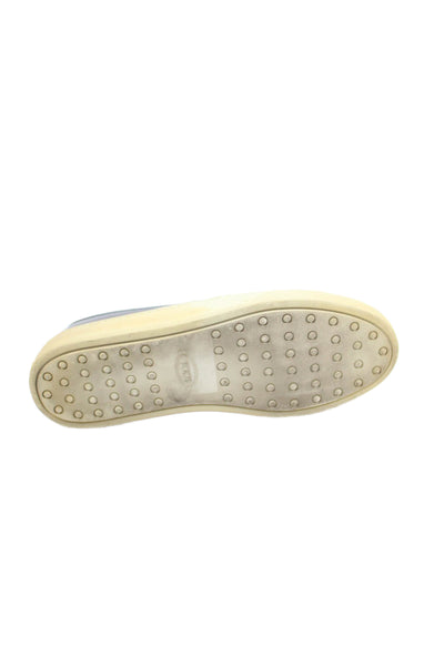Tods Womens Metallic Slip On Low Top Sneakers Silver Size 9