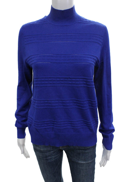 Love Scarlett Womens Blue Mock Neck Pullover Sweater Long Sleeve Size M