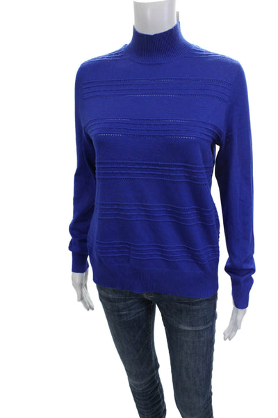 Love Scarlett Womens Blue Mock Neck Pullover Sweater Long Sleeve Size M