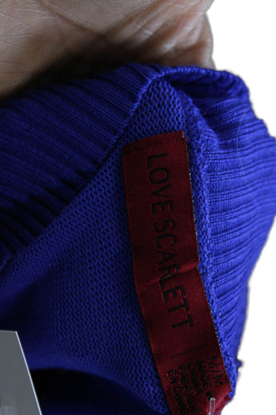 Love Scarlett Womens Blue Mock Neck Pullover Sweater Long Sleeve Size M