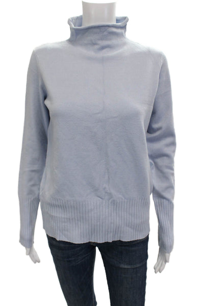 French Connection Unisex Lt Blue Mock Neck Pullover Sweater Longsleeve Size L
