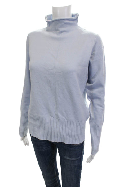 French Connection Unisex Lt Blue Mock Neck Pullover Sweater Longsleeve Size L