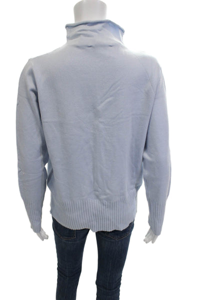 French Connection Unisex Lt Blue Mock Neck Pullover Sweater Longsleeve Size L