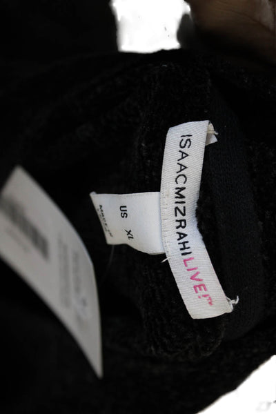 Isaac Mizrahi Unisex Black Cardigan Vneck Button Longsleeve Polyester Size XL