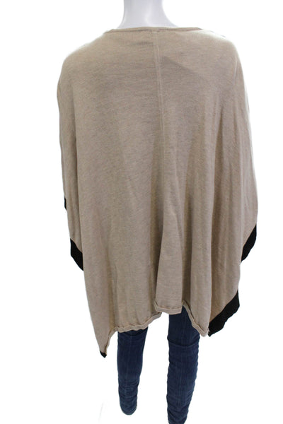 Calvin Klein Womens Beige Geometric Cotton Blend Round Neck Sweater Size One