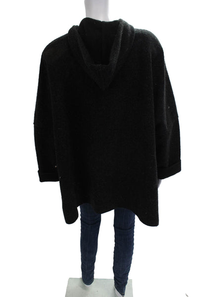 Maralyce Ferree Womens Classic Black Button Long Sleeve Coat Size M