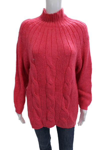 Michael Simon Women Pullover Pink Mock Neck Long Sleeve 80s Size One Size