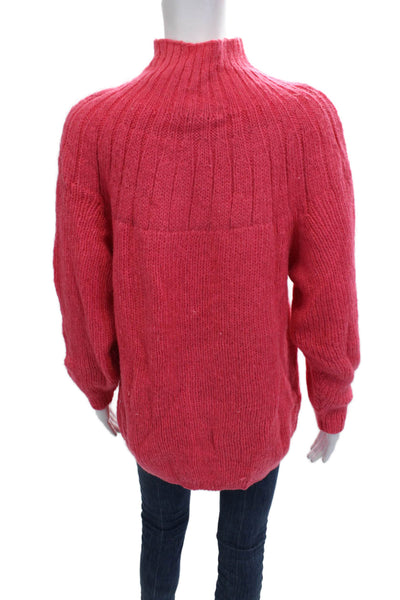 Michael Simon Women Pullover Pink Mock Neck Long Sleeve 80s Size One Size