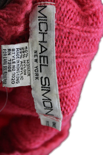 Michael Simon Women Pullover Pink Mock Neck Long Sleeve 80s Size One Size