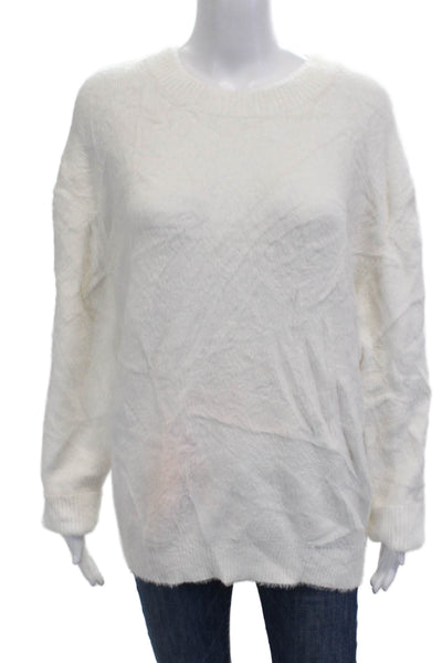 Babaton Womens Pullover Crew Neck White Nylon Long Sleeve Size L