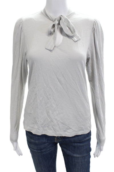 Lilla P Womens Gray High Neck Long Sleeve Basic Blouse Size XS
