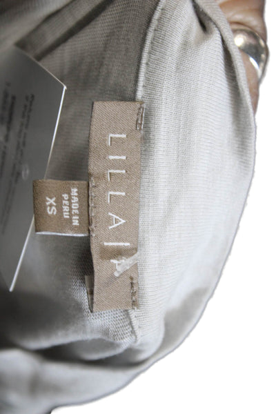 Lilla P Womens Gray High Neck Long Sleeve Basic Blouse Size XS
