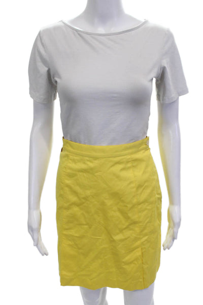 Ralph Lauren Golf Women Yellow Cotton Straight Pencil Skort Short Size 4